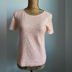 JCrew neon sequin top